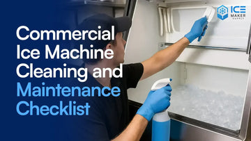 Commercial ice machine maintenance checklist in a restaurant kitchen 