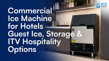 ITV commercial ice machine and hotel ice dispenser options for hospitality guest floors and back of house use