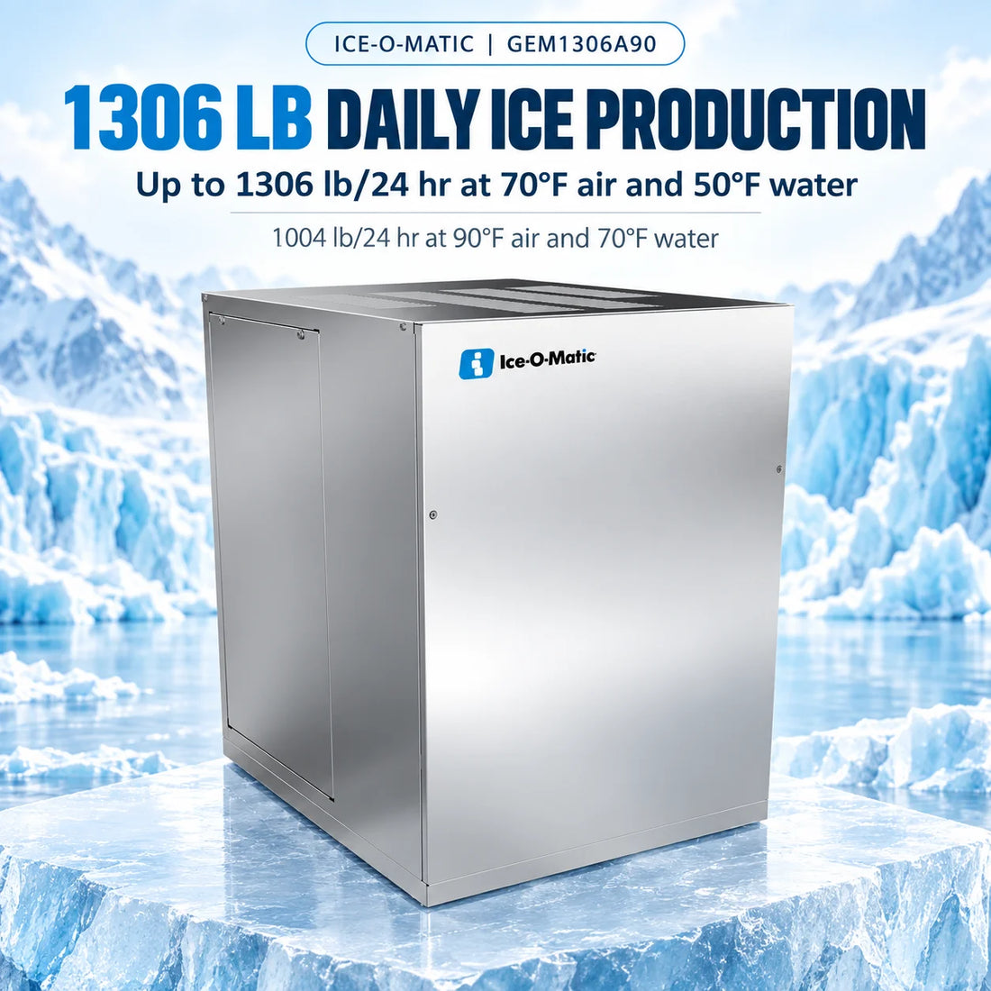 Ice-O-Matic GEM1306A90 21-Inch Air-Cooled Pearl Nugget Modular Ice Maker - 1306 lb/Day Head