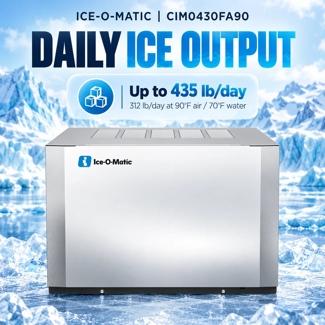 Ice-O-Matic CIM0430FA90 30.25-Inch Air-Cooled Full Cube Modular Ice Maker - 435 lb/Day Head