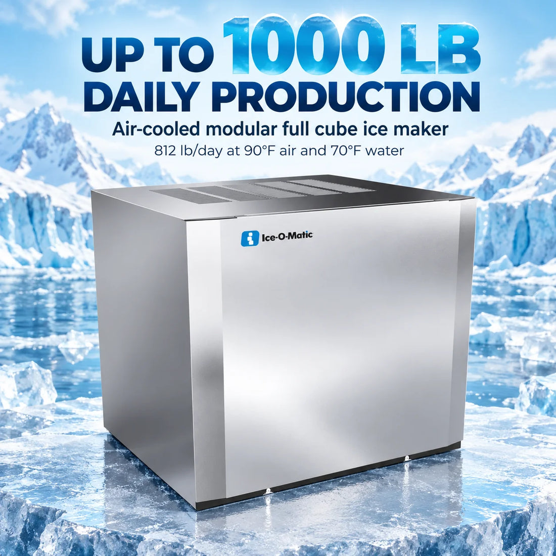 Ice-O-Matic CIM1136FA90 30.25-Inch Air-Cooled Full Cube Modular Ice Maker - 1000 lb/Day Head