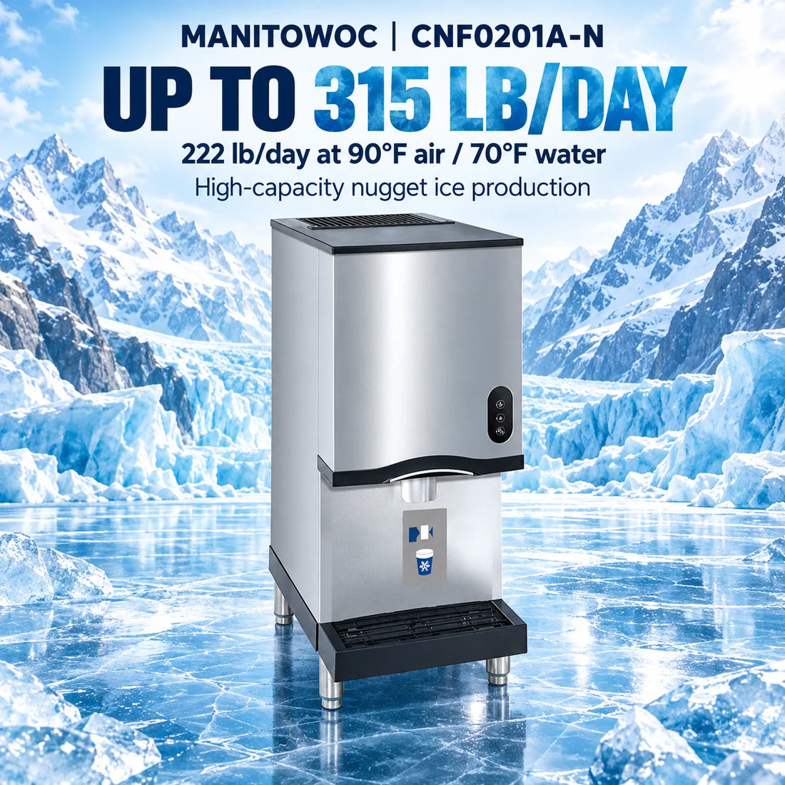 manitowoc-cnf0201a-n-countertop-nugget-ice-water-dispenser-front