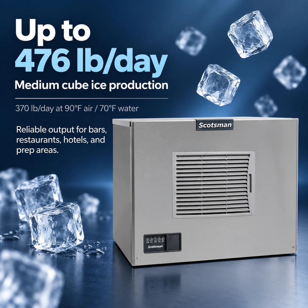 Scotsman Prodigy ELITE MC0530MAX-1 Commercial Ice Machine Head - 476 lb/Day Medium Cube, 30 Inch Air-Cooled 115V