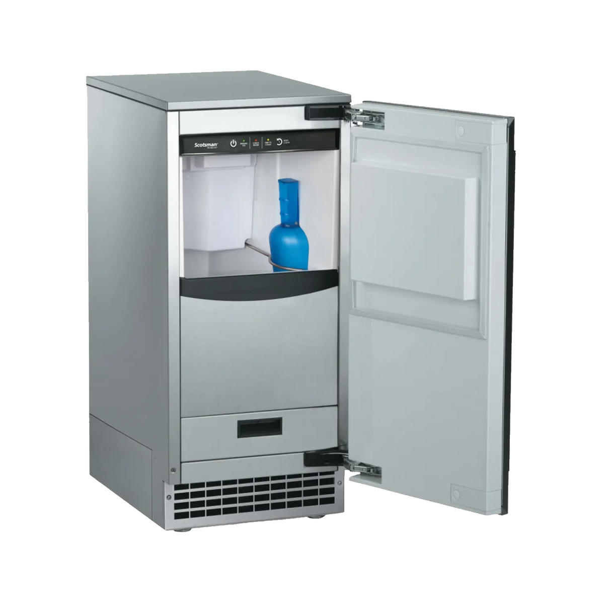 Scotsman SRNP110A-1SU Brilliance 15-Inch Undercounter Nugget Ice Maker - 110 lb/Day with 26 lb Bin, Panel-Ready, Pump Drain