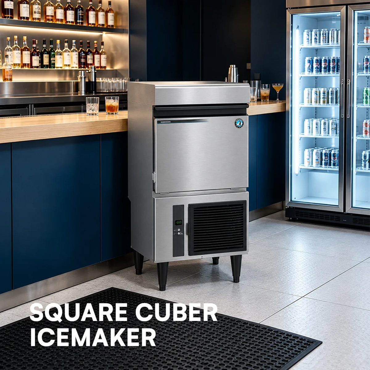 Hoshizaki IM-50BAA-LM Specialty Large Square Cube Ice Maker - 50 lb/Day with 22 lb Bin, Air-Cooled