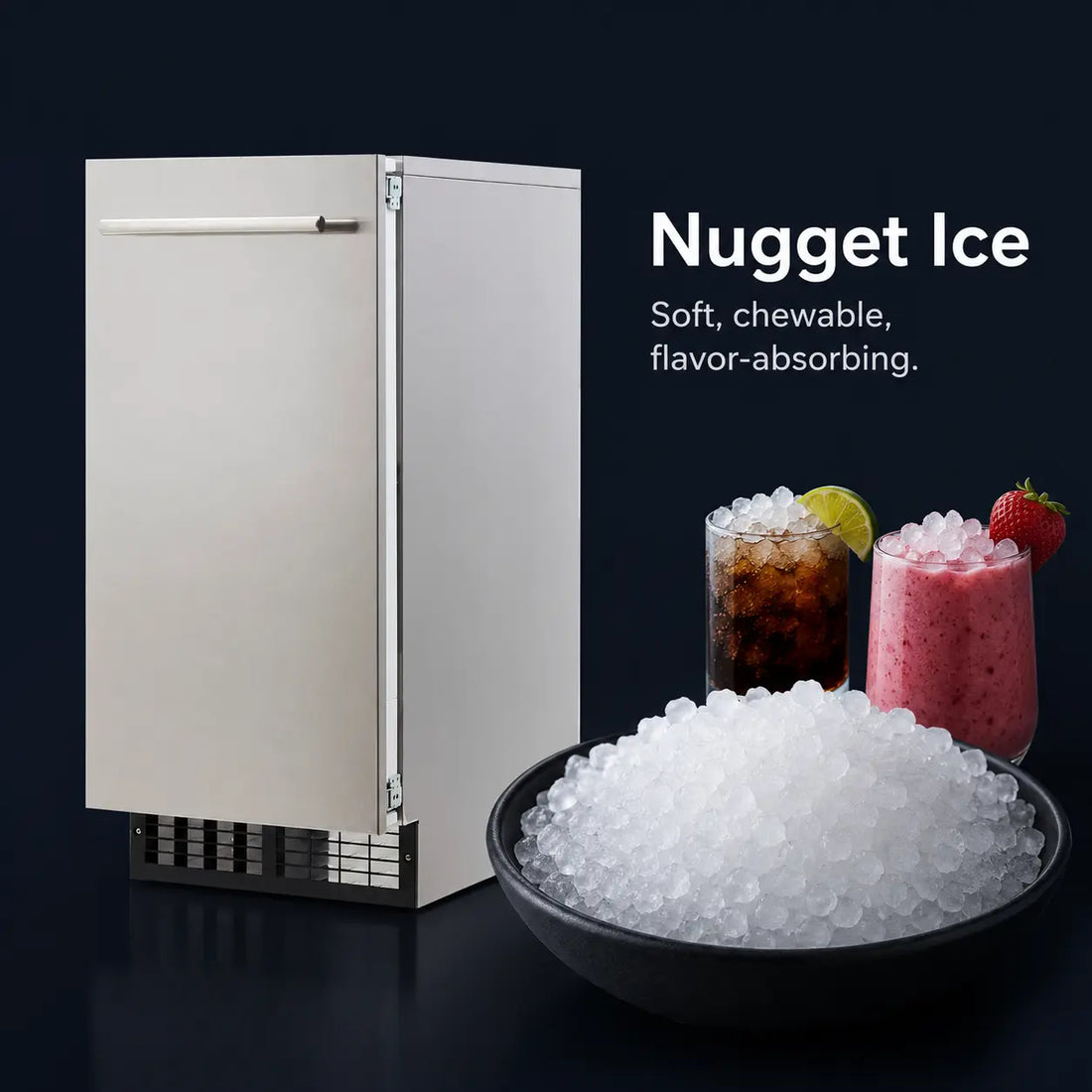 Stainless steel refrigerator on a white background