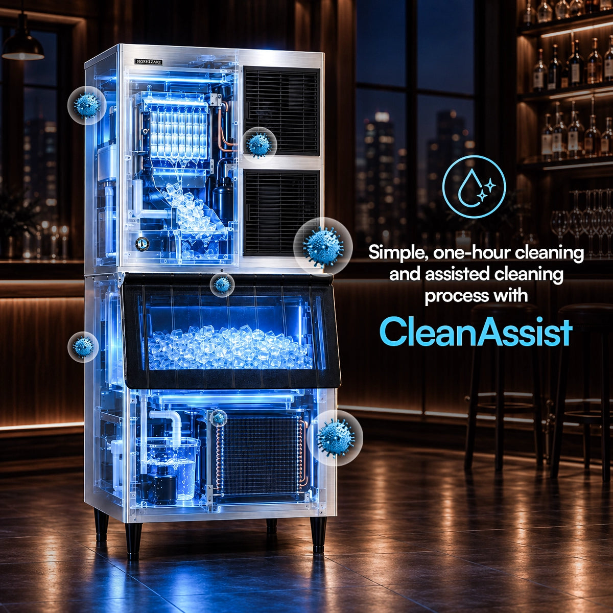 Hoshizaki KM-1100MAJ 30-Inch Air-Cooled Crescent Cube Ice Machine Head - 1087 lb/Day