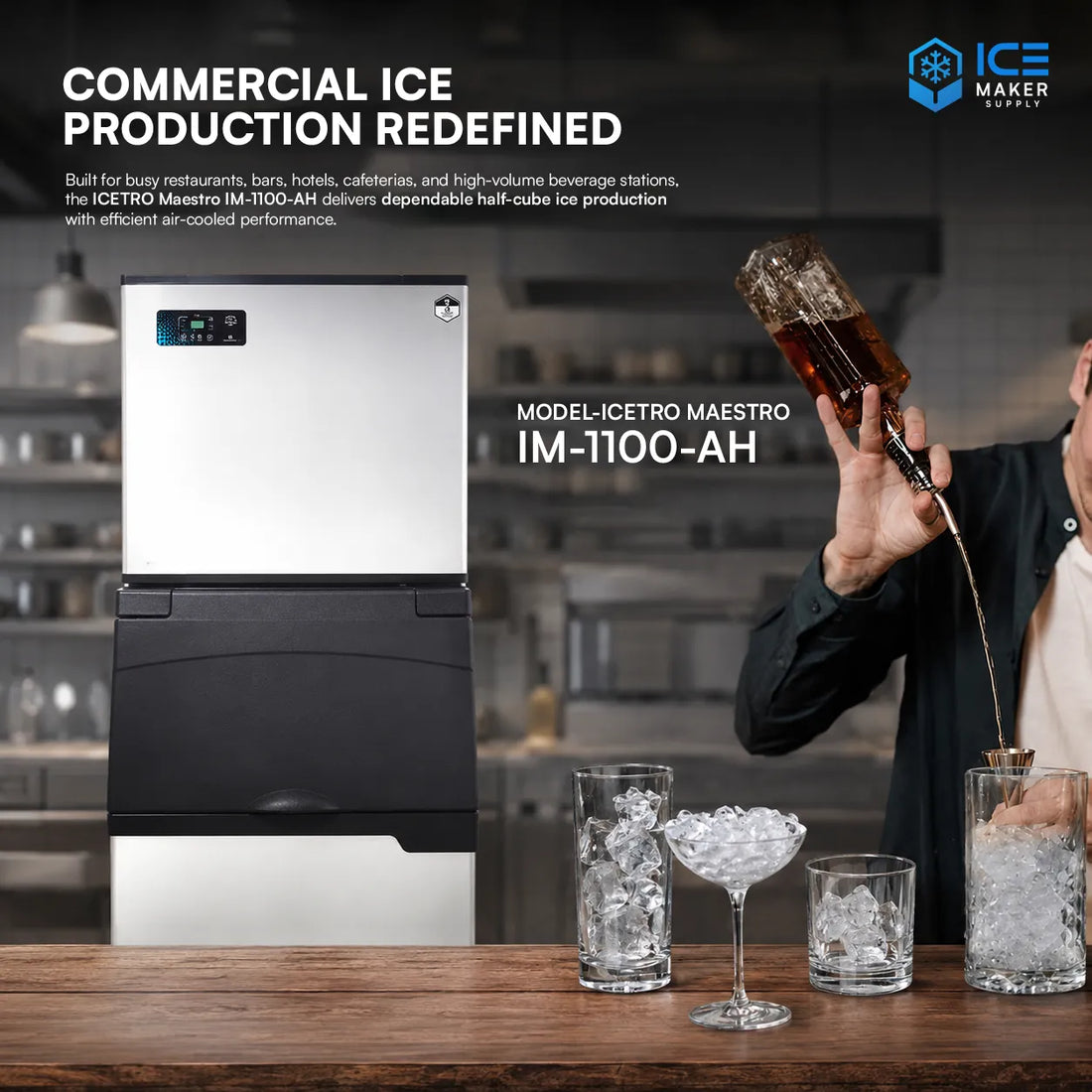 Ice maker on a white background