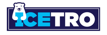 Logo of Icetro with a blue bear icon on a white background