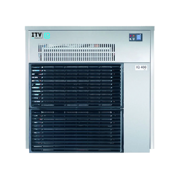 Ice machine with 'ITV' branding on a white background