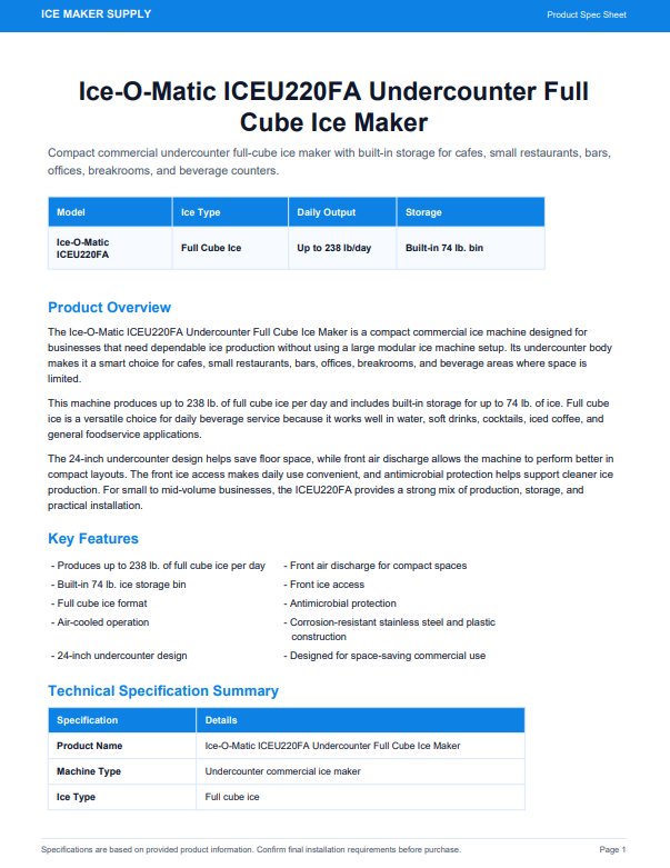 Spec Sheet