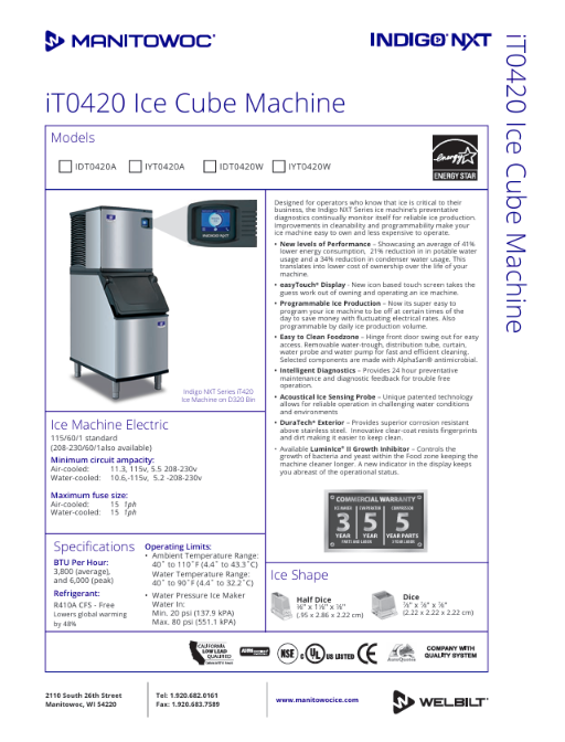 Specification Sheet