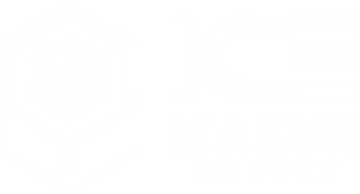 White transparent logo of Ice Maker Supply