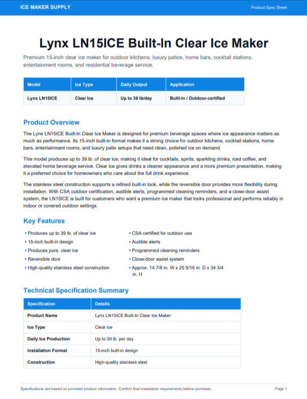Spec Sheet