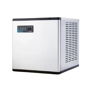 White air conditioner with control panel on a white background