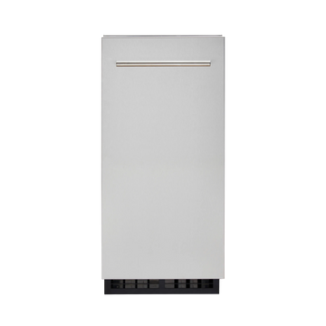 Stainless steel refrigerator on a white background
