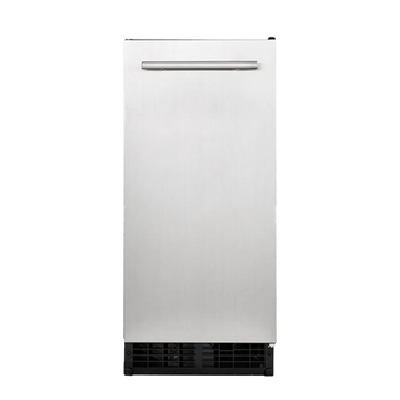 Stainless steel dishwasher on a white background