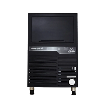 Black ice machine with 'ICETRO' branding on a white background