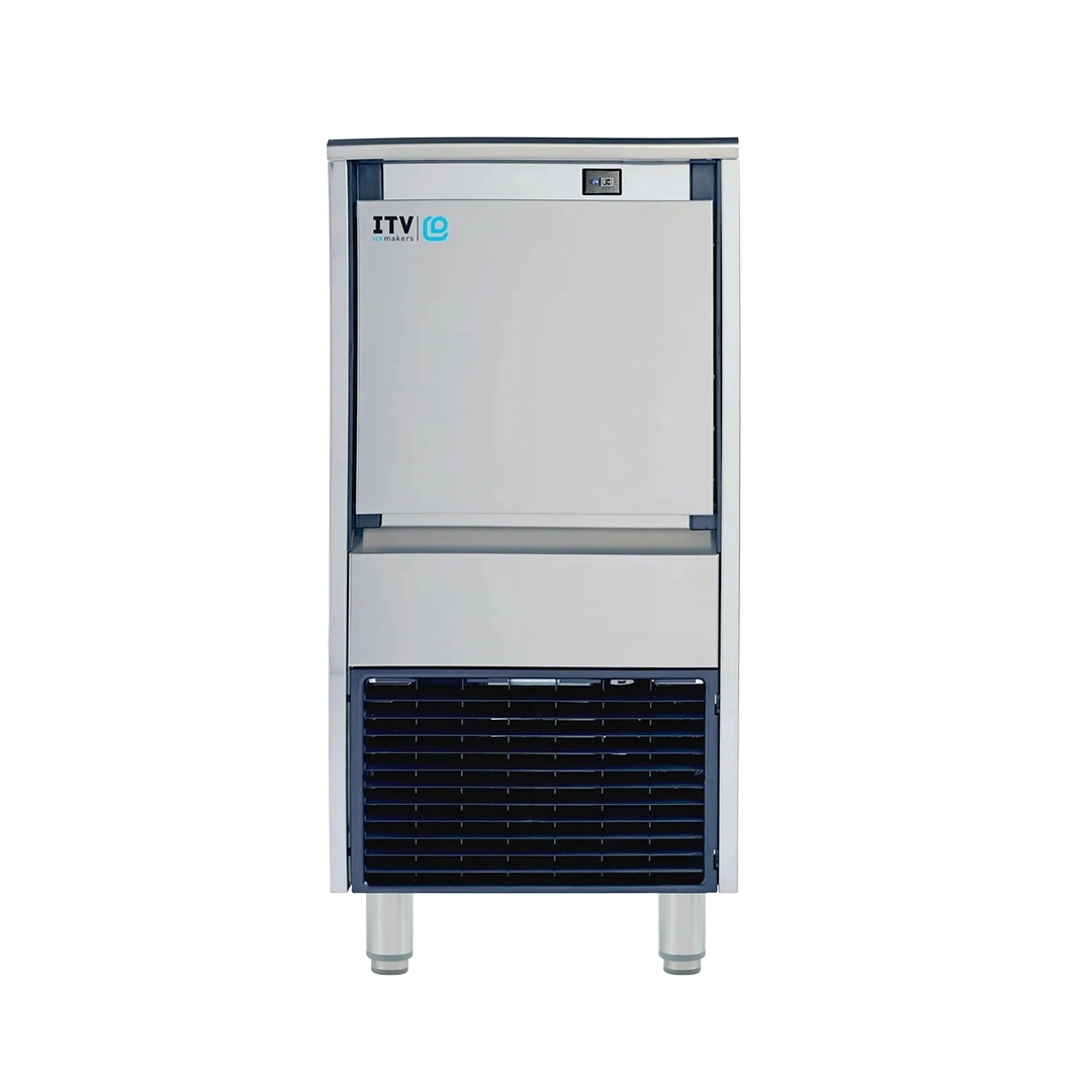 Front view of the ITV DELTA NG 80 air-cooled gourmet cube undercounter ice machine, rated at 77 lb/day.
