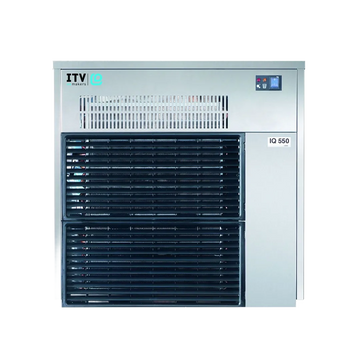 Front view of the ITV IQ 1300 A air-cooled modular granular chip ice machine head, rated at up to 1,430 lb/day.