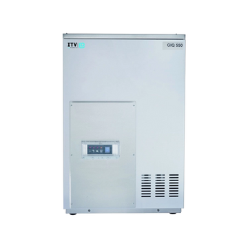 Front view of the ITV IQ 1300 R 27inch remote modular granular chip ice machine head, rated at up to 1,430 lb/day