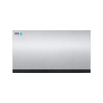 Stainless steel appliance with ITV logo on a white background