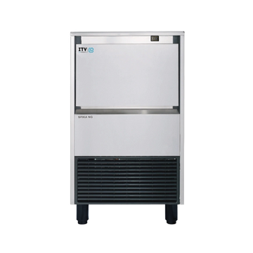 Front view of the ITV SPIKA NG 130 A1F air-cooled full cube undercounter ice machine, rated at 134 lb/day.