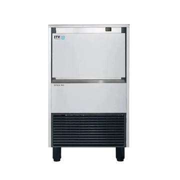 Front view of the ITV SPIKA NG 130 A1H air-cooled half cube undercounter ice machine, rated at 139 lb/day.