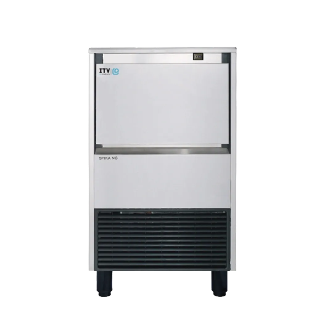 Front view of the ITV SPIKA NG 160 A1F air-cooled full dice undercounter ice machine, rated at 159 lb/day.