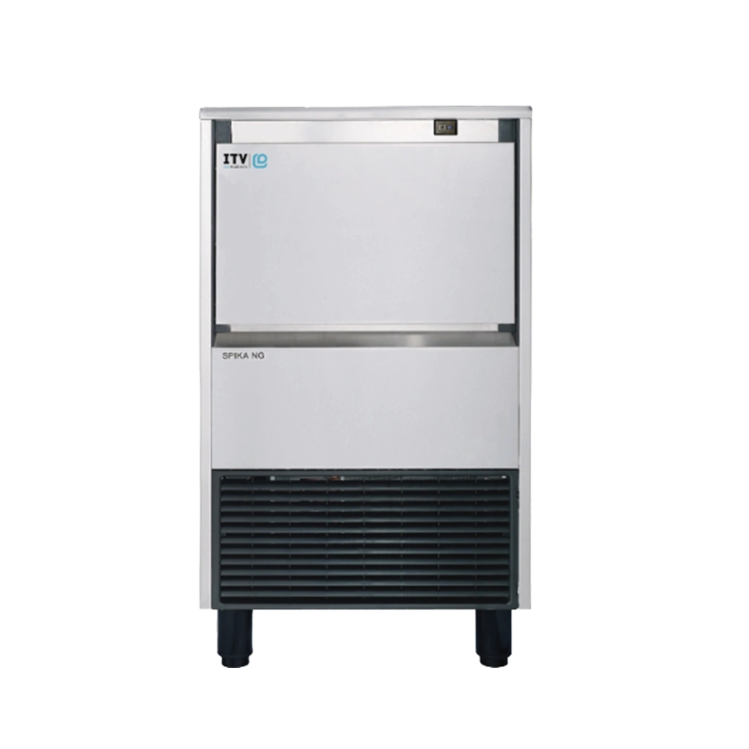 Front view of the ITV SPIKA NG 160 A1H air-cooled half dice undercounter ice machine, rated at 159 lb/day.