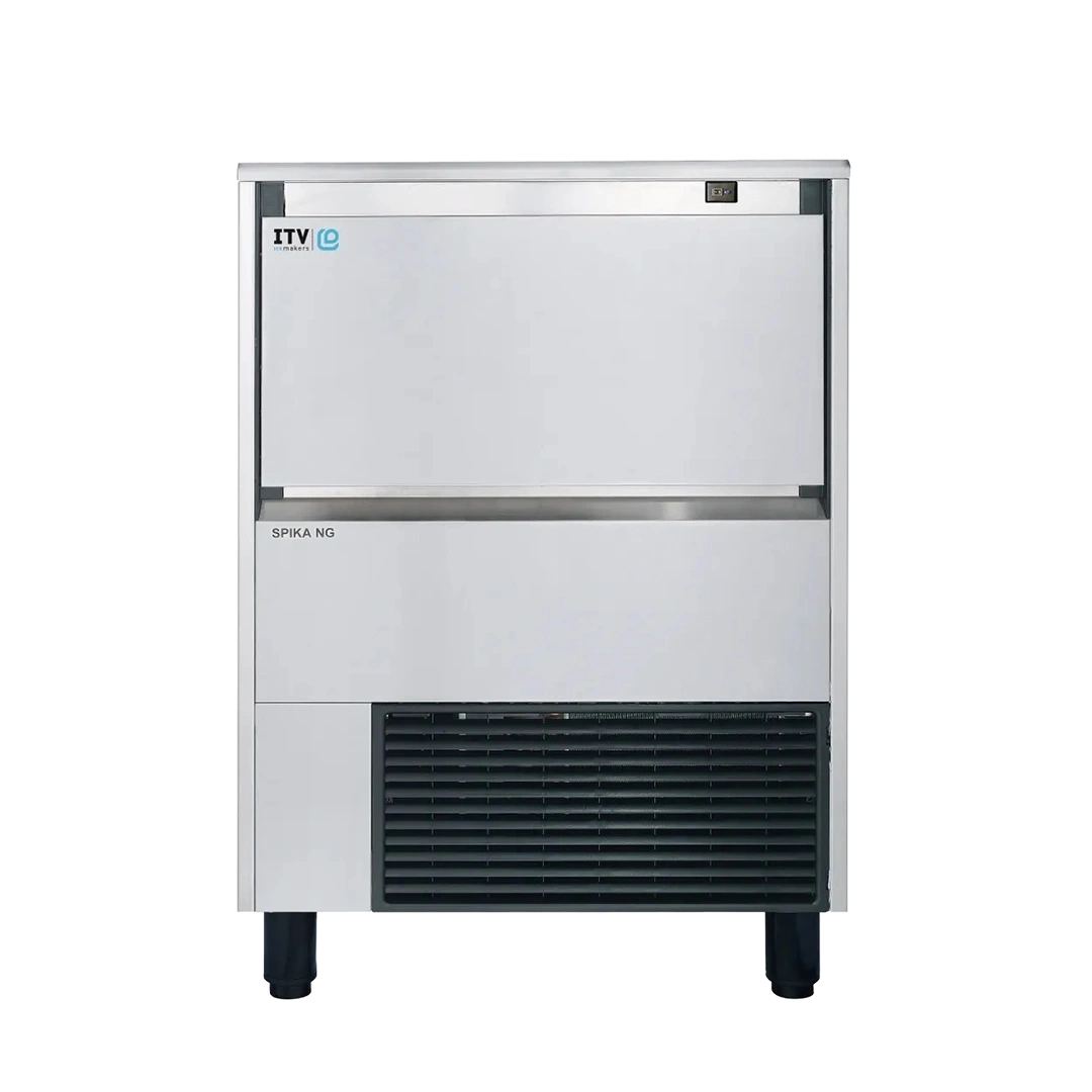 Front view of the ITV SPIKA NG 230 A1F air-cooled full dice undercounter ice machine, rated at 223 lb/day.