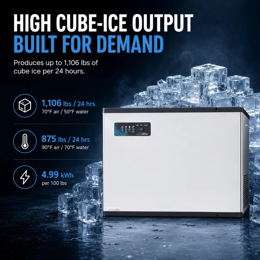Ice maker on a white background
