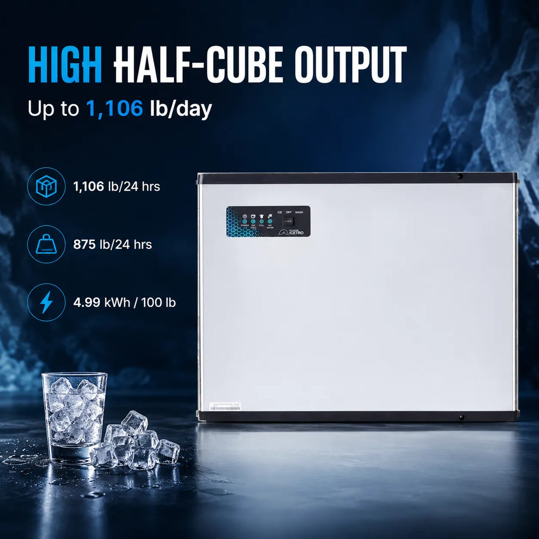 Ice maker on a white background