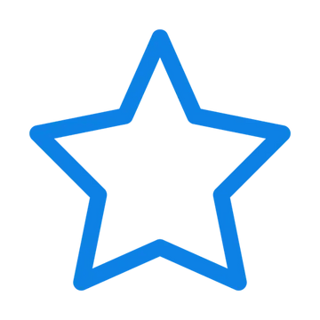 A simple blue outline star icon on a plain white background.